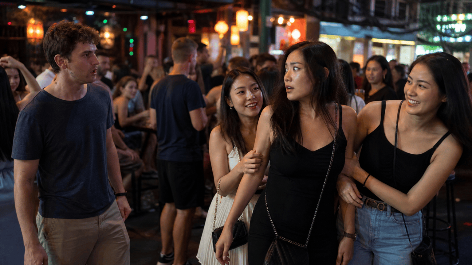 Friends Interrupt a Bangkok Bar Romance