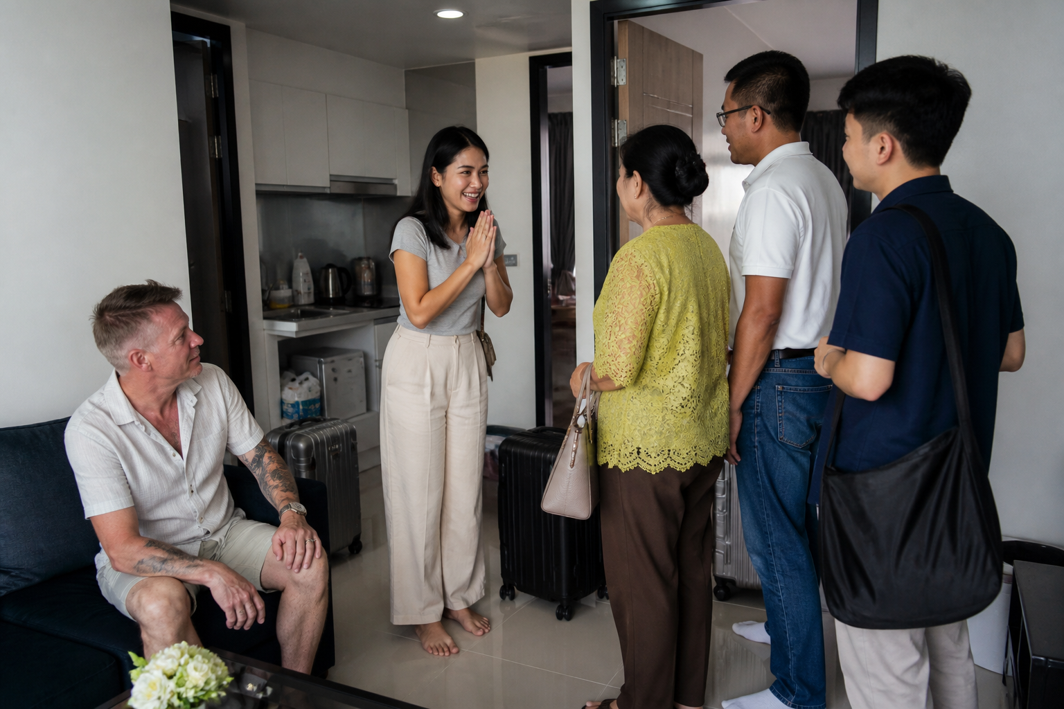Her Family Arrives At The Condo