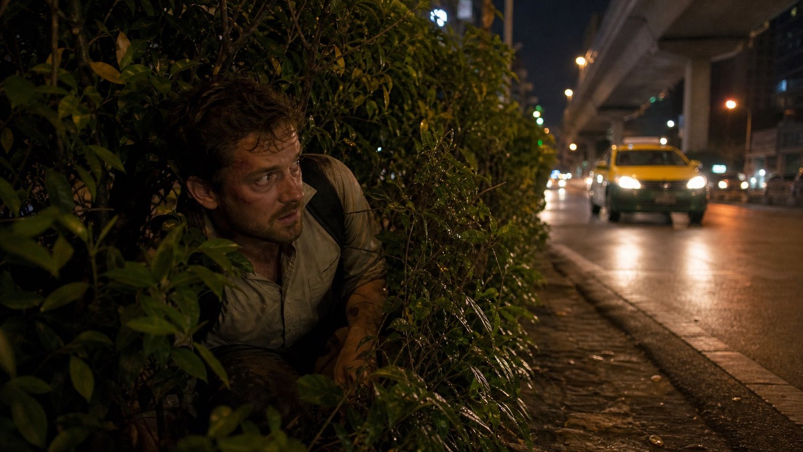 Hiding After Jumping from the Taxi