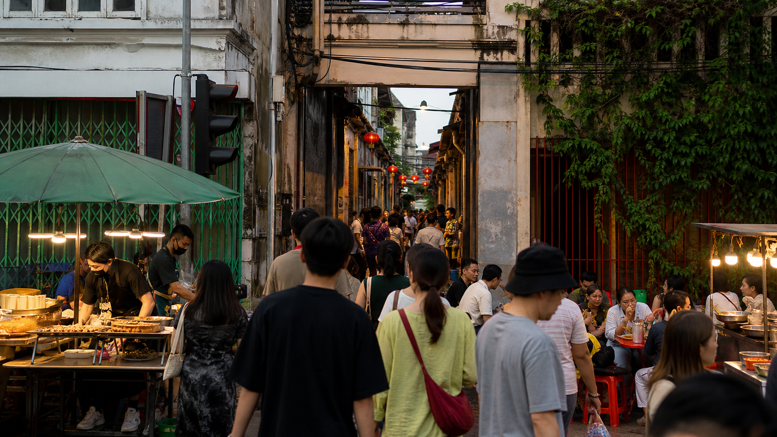 Khlong Ong Walking Street and Old Chinese Alleys