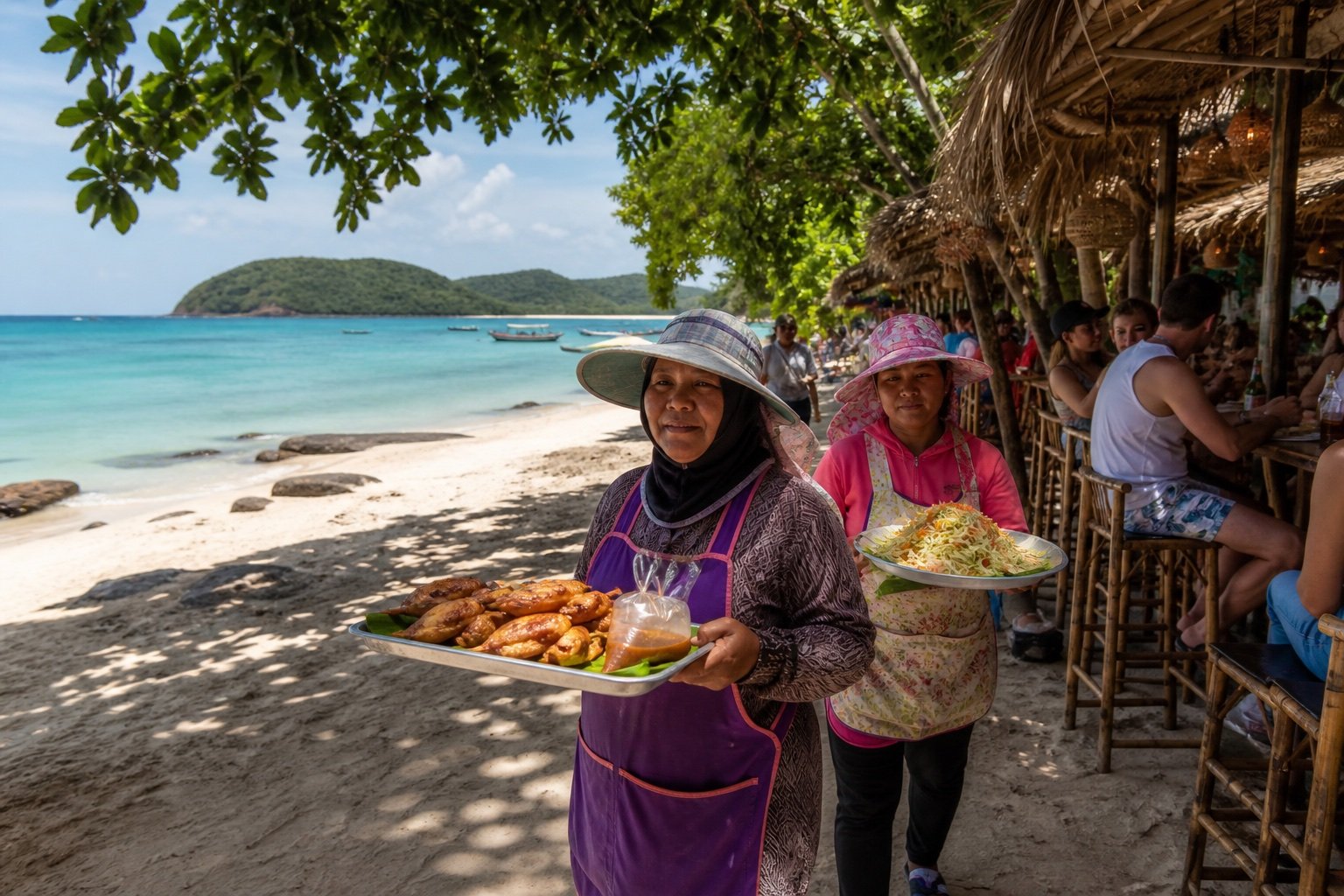 Koh Larn Tubtim Beach for Local Food and Relaxed Days