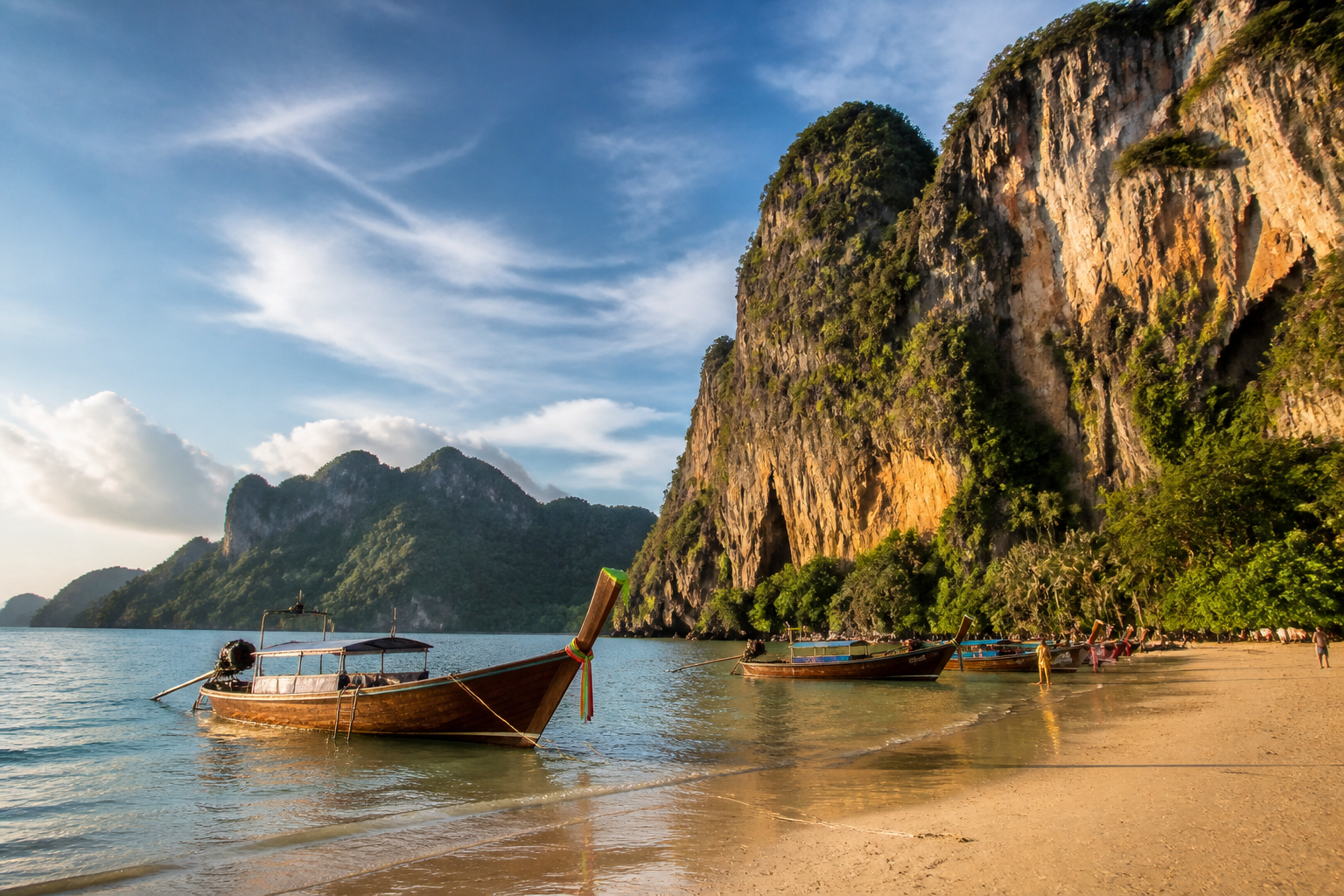 Krabi's Limestone Cliffs and Relaxed Beaches