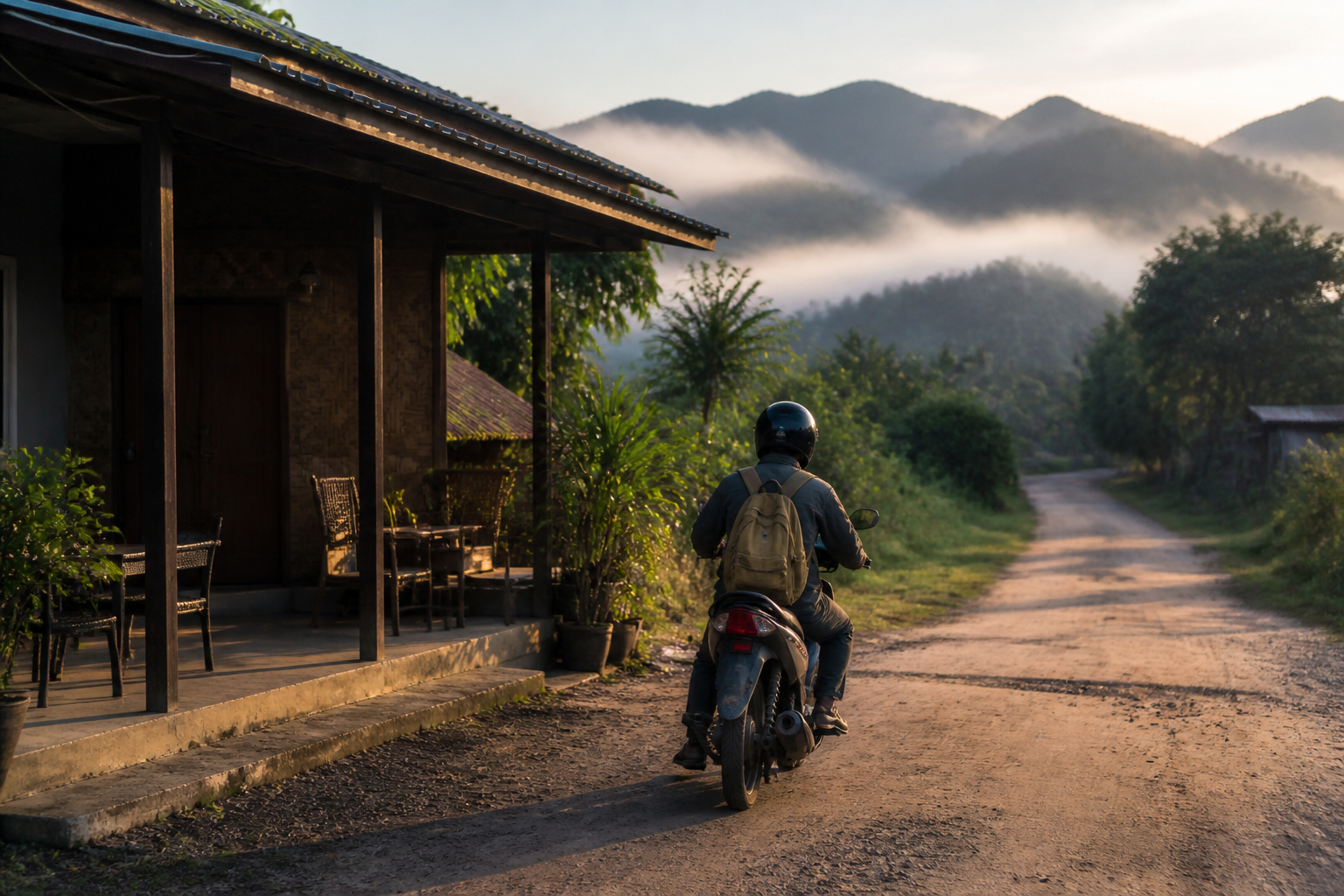 Leaving the Guesthouse for the Mountain Roads