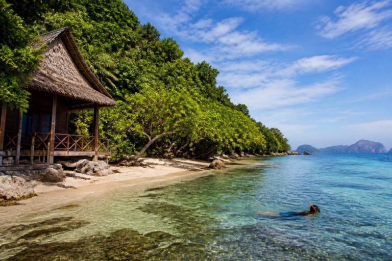 Long Beach for Snorkeling and Beach Bungalows