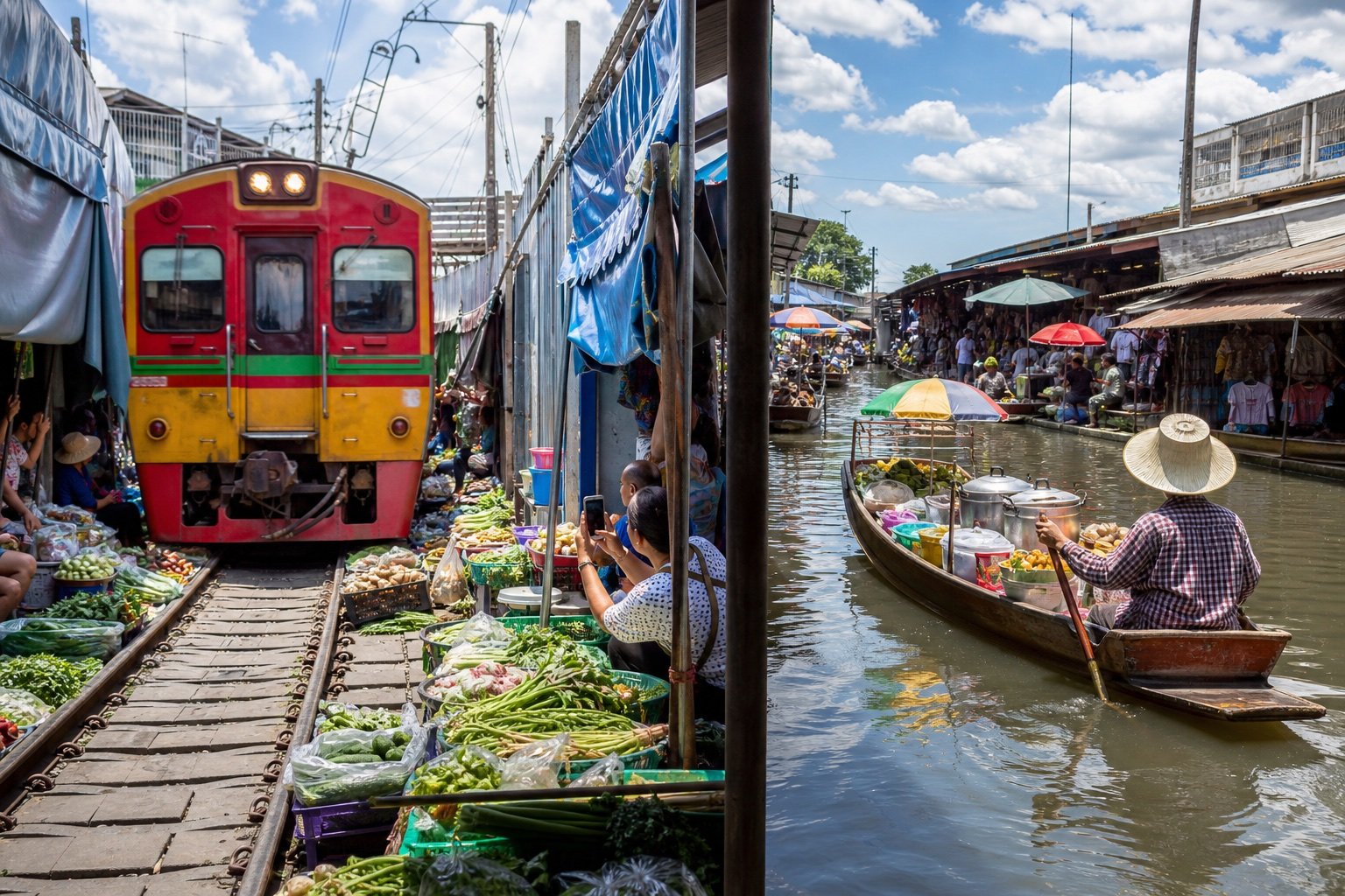 Maeklong Railway and Floating Markets