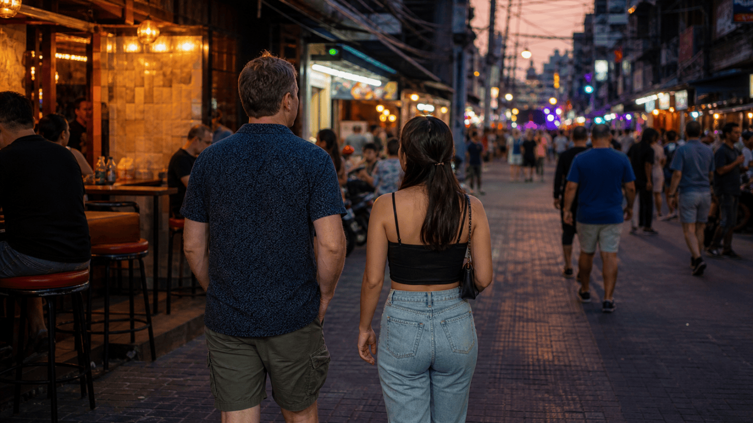 Meeting a British Friend on Walking Street