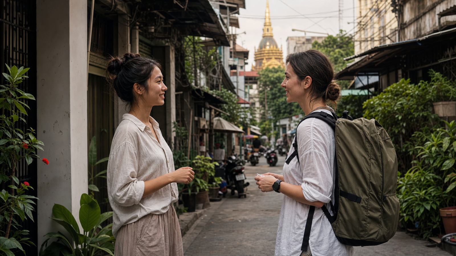 Meeting Moon, a Vietnamese Girl in a Bangkok Alley