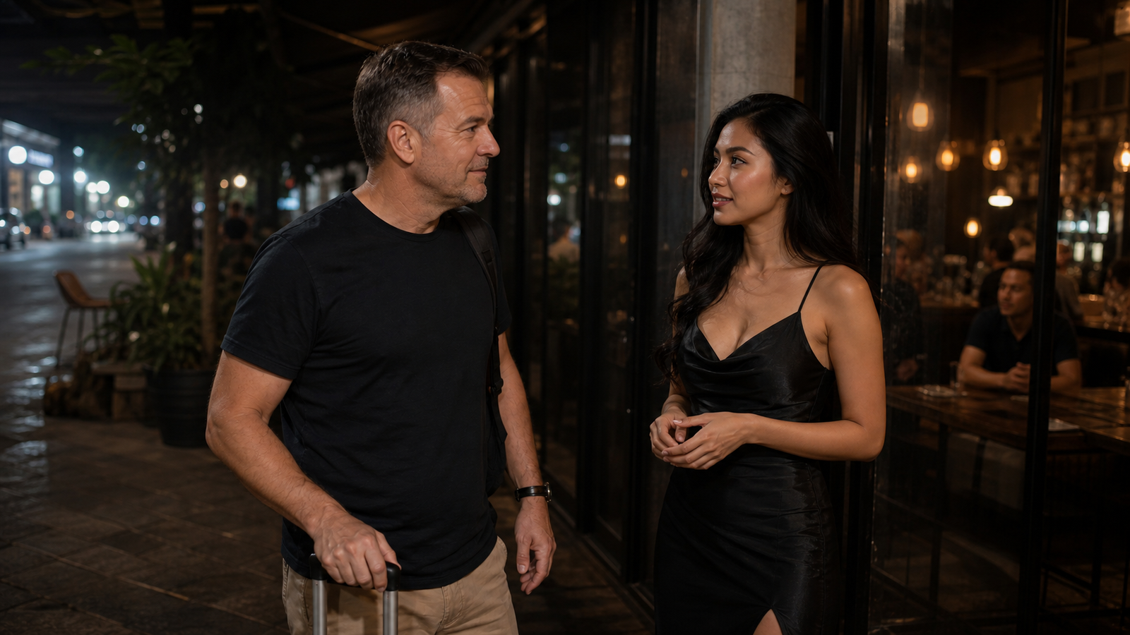 Meeting Pink in the Black Dress
