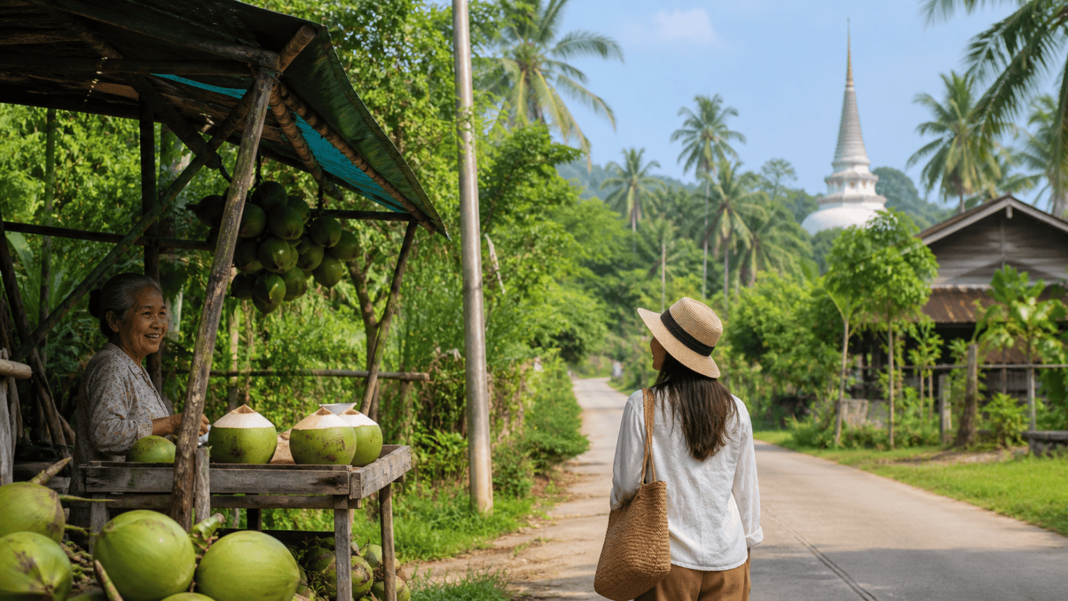 Nakhon Si Thammarat Village Journey and Coconut Stop