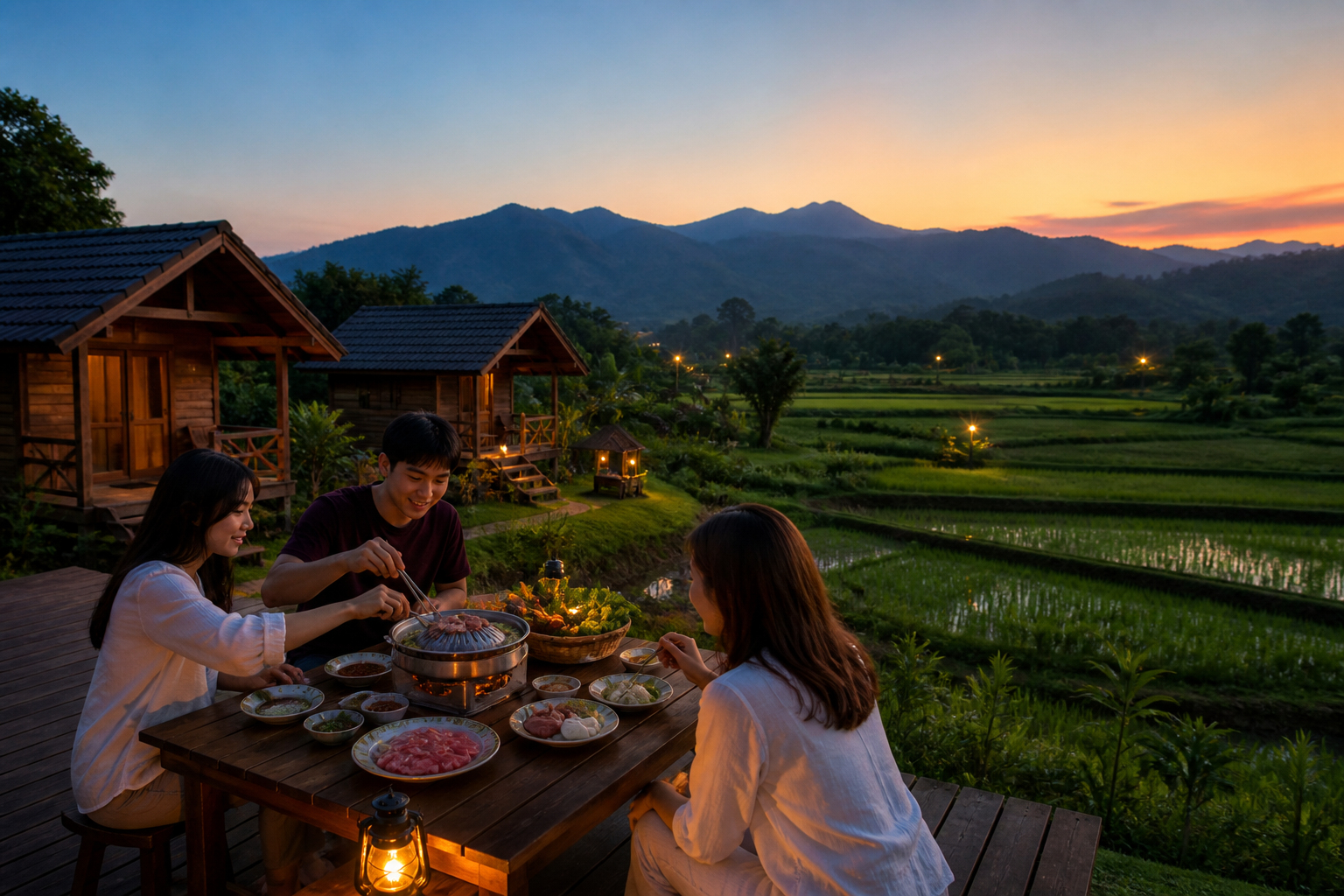 Rice Fields, Privacy and a Mountain Dinner