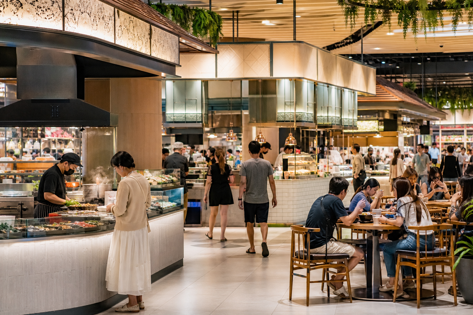 Food hall and cafés inside One Bangkok