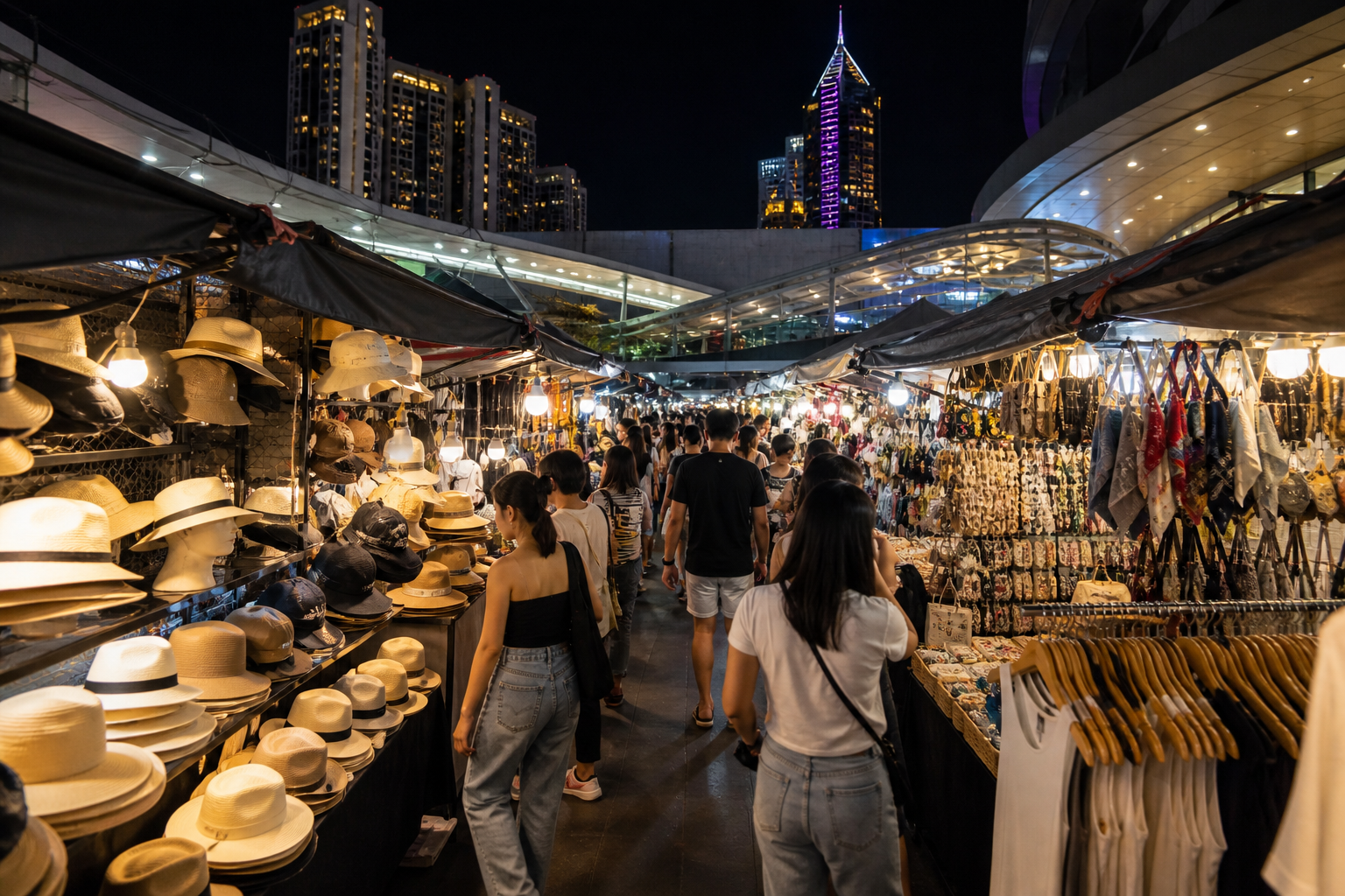 Palladium Night Market Compared with Pratunam