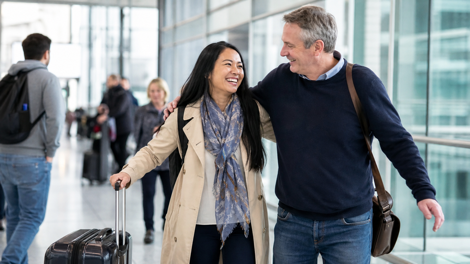Pam Arrives in England