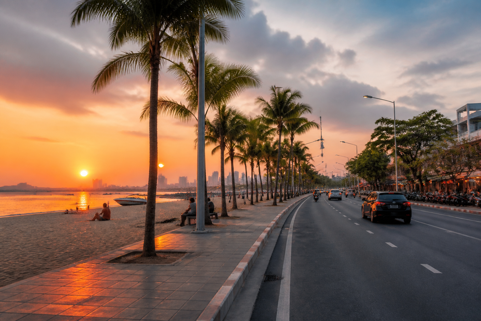 Pattaya Beach Road and Seasonal Crowds