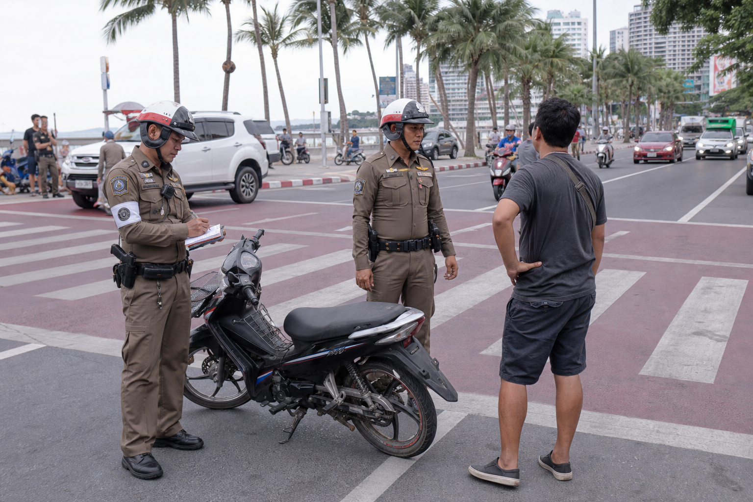 Pattaya Crosswalk Police Incident