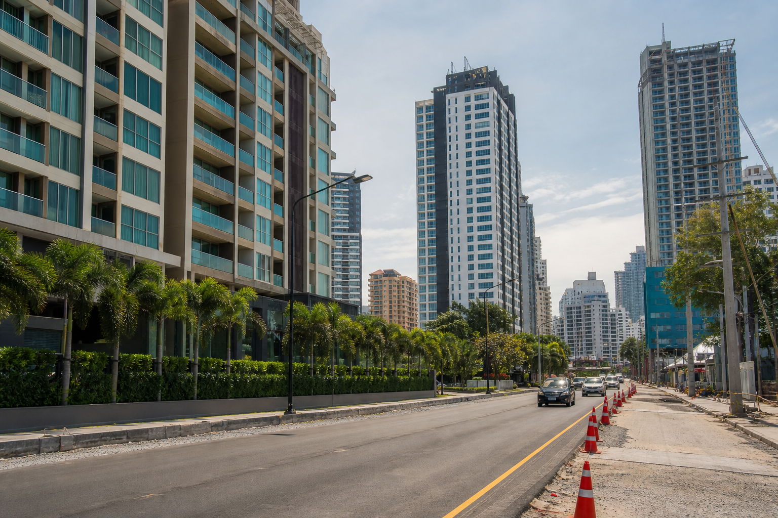 Pattaya Property Market and Light Second Road Traffic