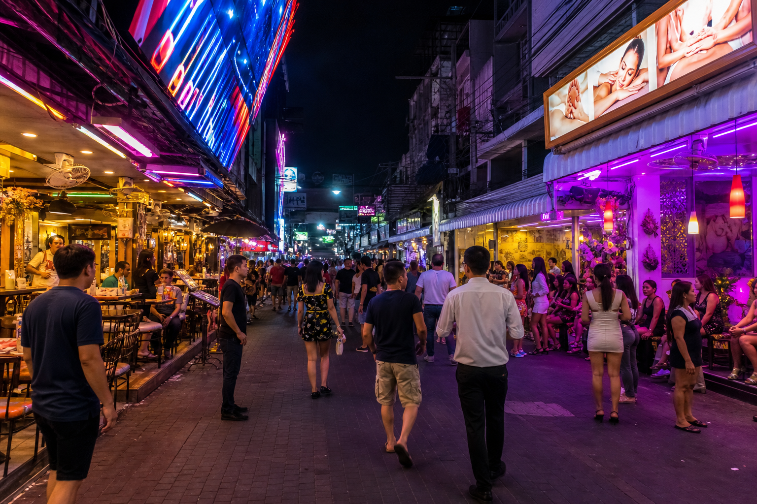 Pattaya Second Road, Night Bazaar, and Central Festival