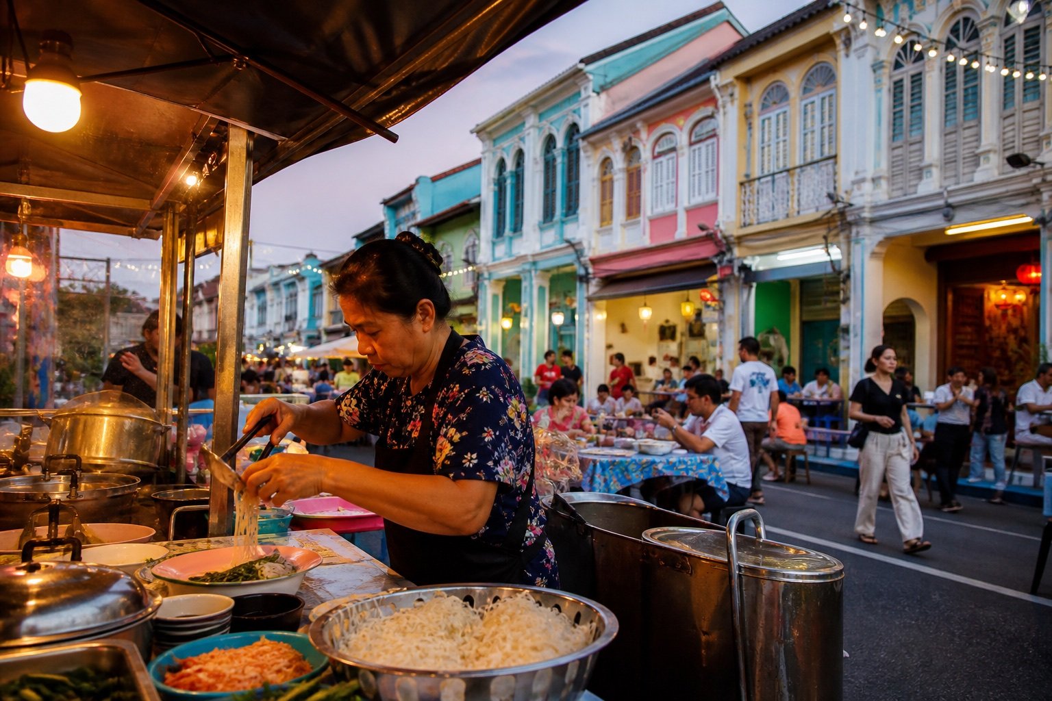 Phuket Old Town Street Food and Temples