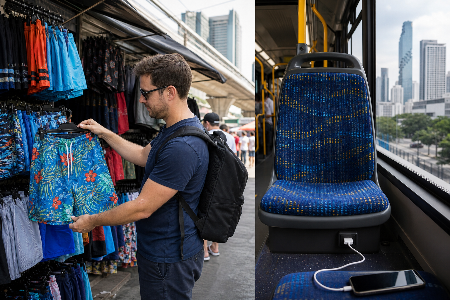 Practical Shopping and USB Charging in Bangkok