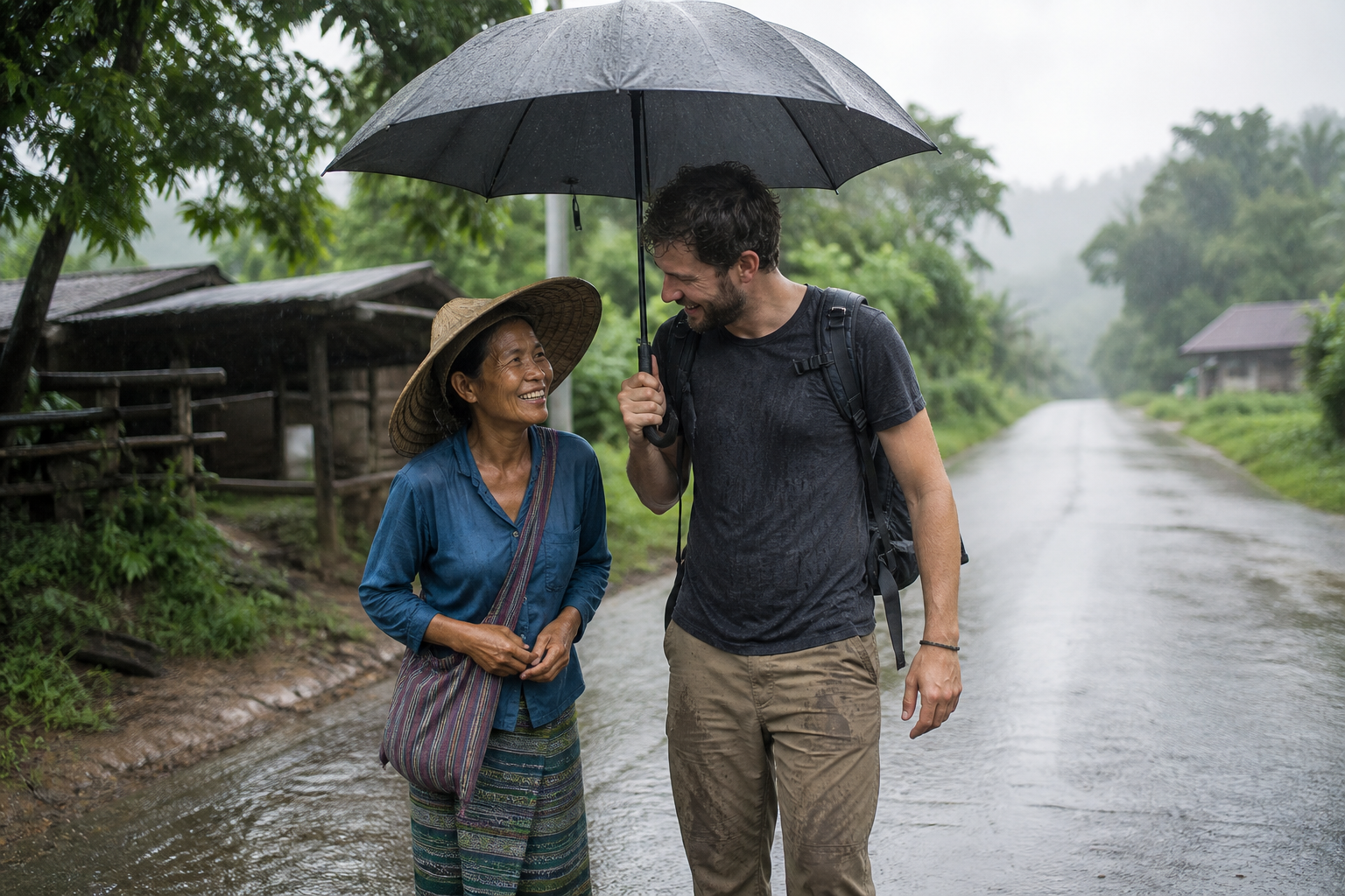 Kindness on a Rainy Countryside Day