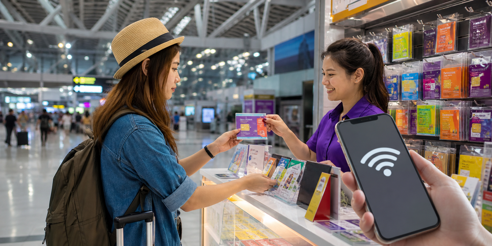 SIM Cards And Free WiFi At Bangkok Airport