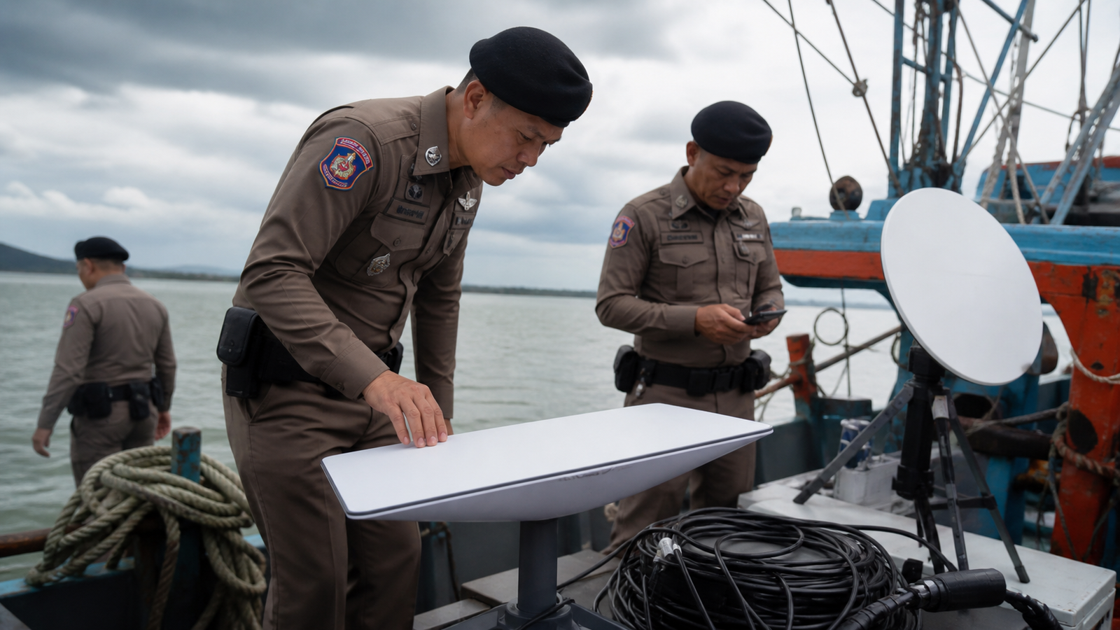 Starlink Equipment Seized from Fishing Boats on Songkhla Lake