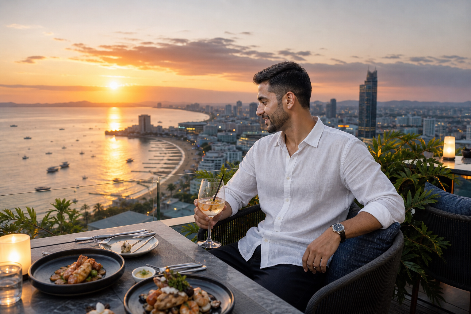 Sunset Rooftop Dining in Pattaya