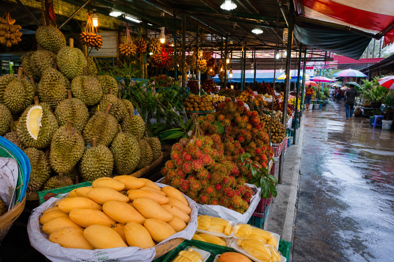 Thai Fruit Season and Covered Walkways
