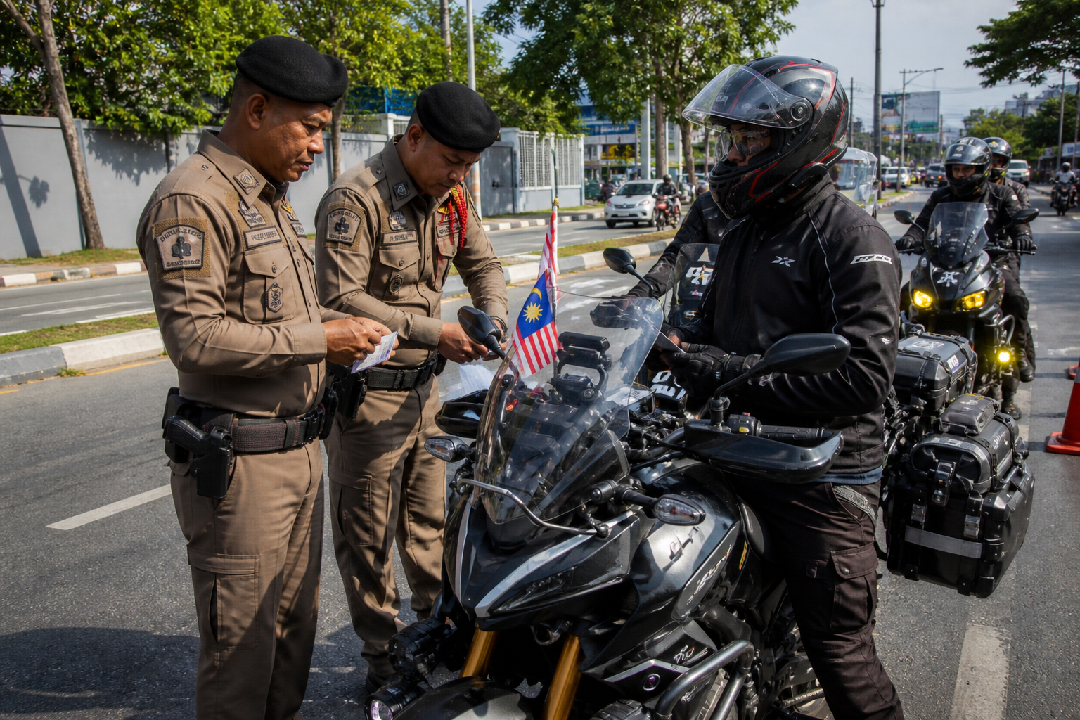 Thai Police Traffic Enforcement for Foreign Riders