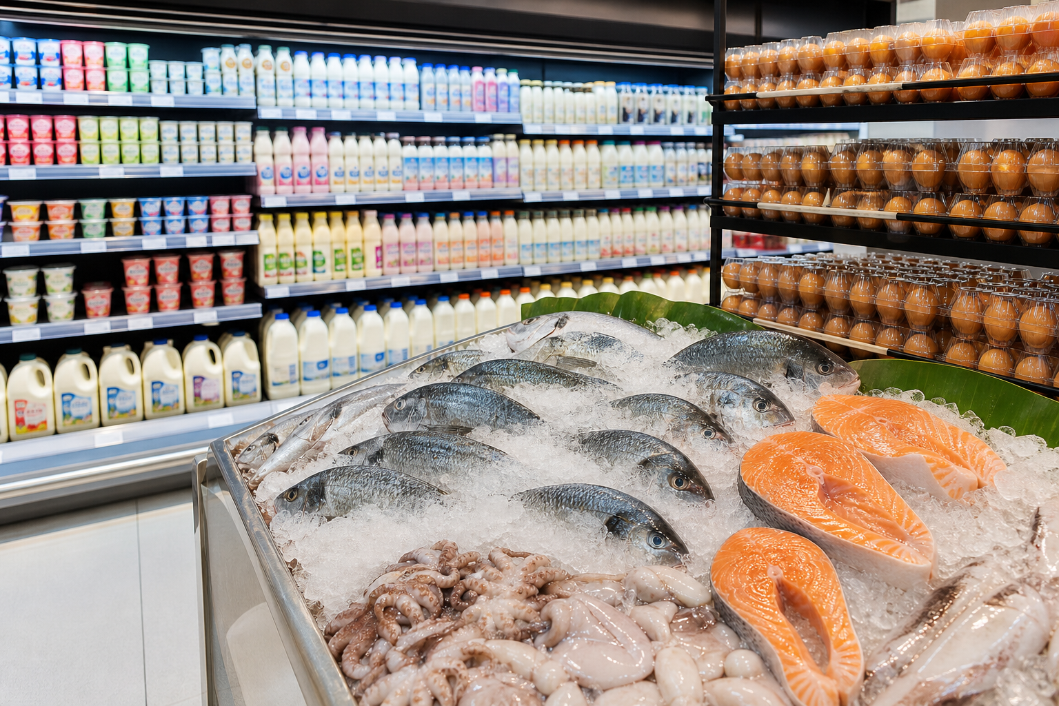 Fish Eggs Milk and Yogurt