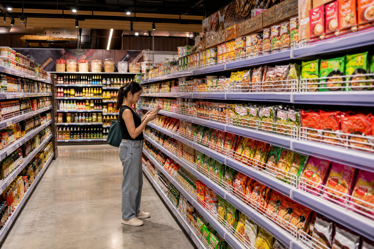 Thai supermarket imported fruit and ready meals