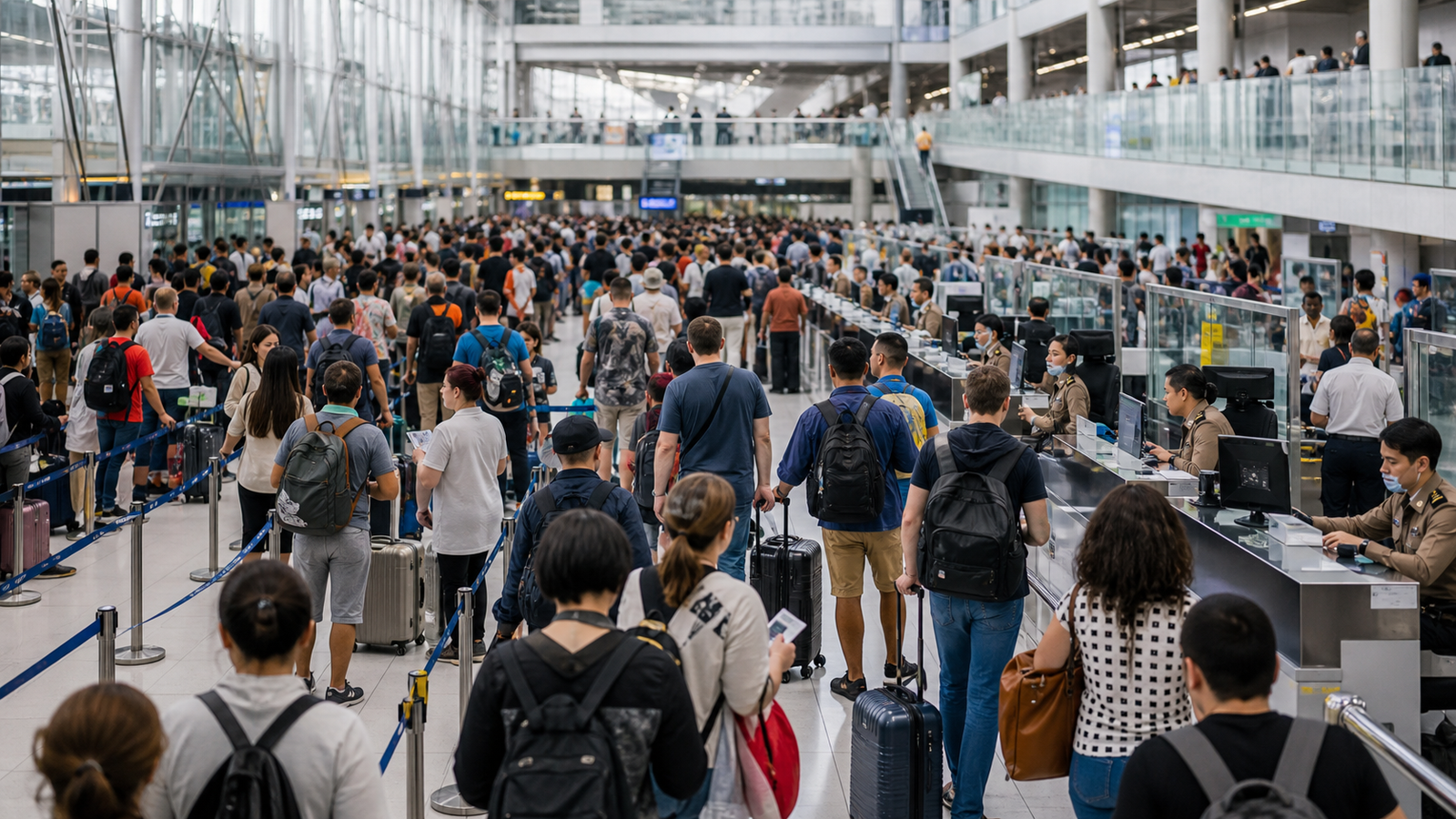 Thailand Airport Arrivals Are Crowded In High Season