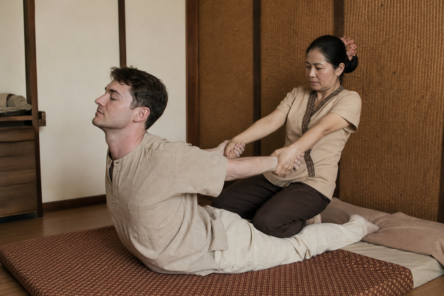 The first Thai massage I had in Bangkok