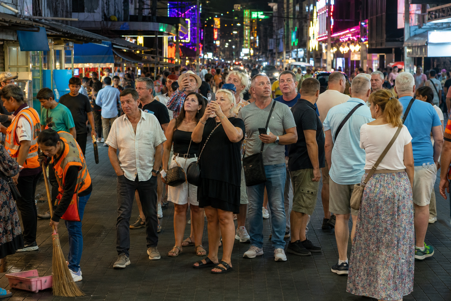 The Tourist Groups Gawk, Don't Spend