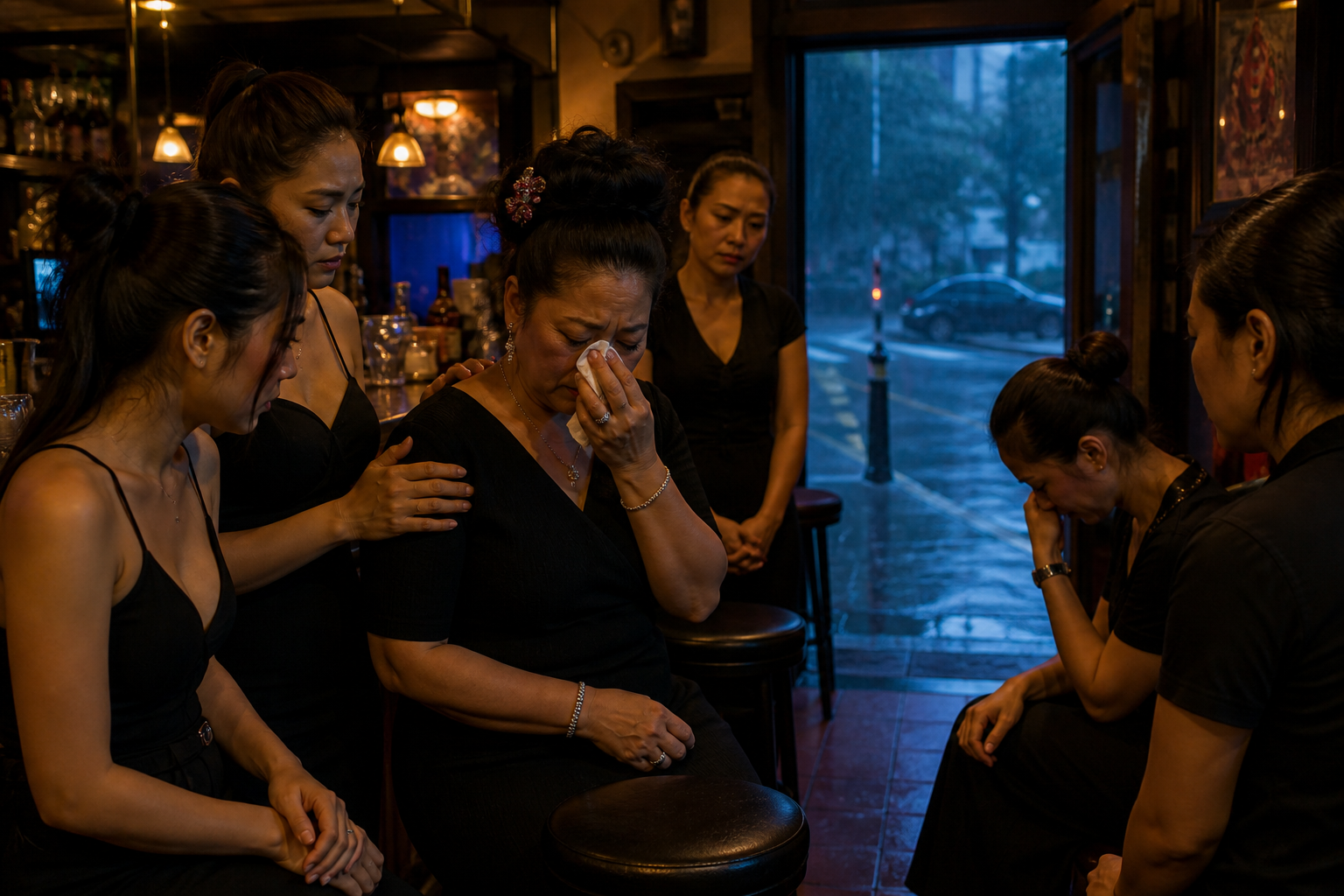 The tragic news about Pim reaches a Phuket bar