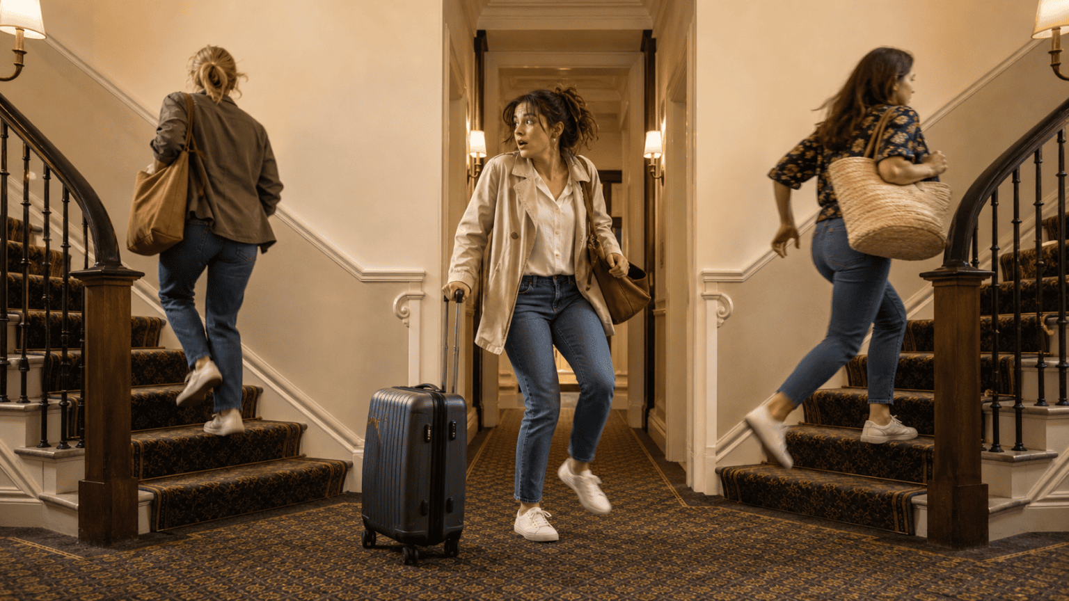 Two Girls, Two Floors, and a Benny Hill Chase