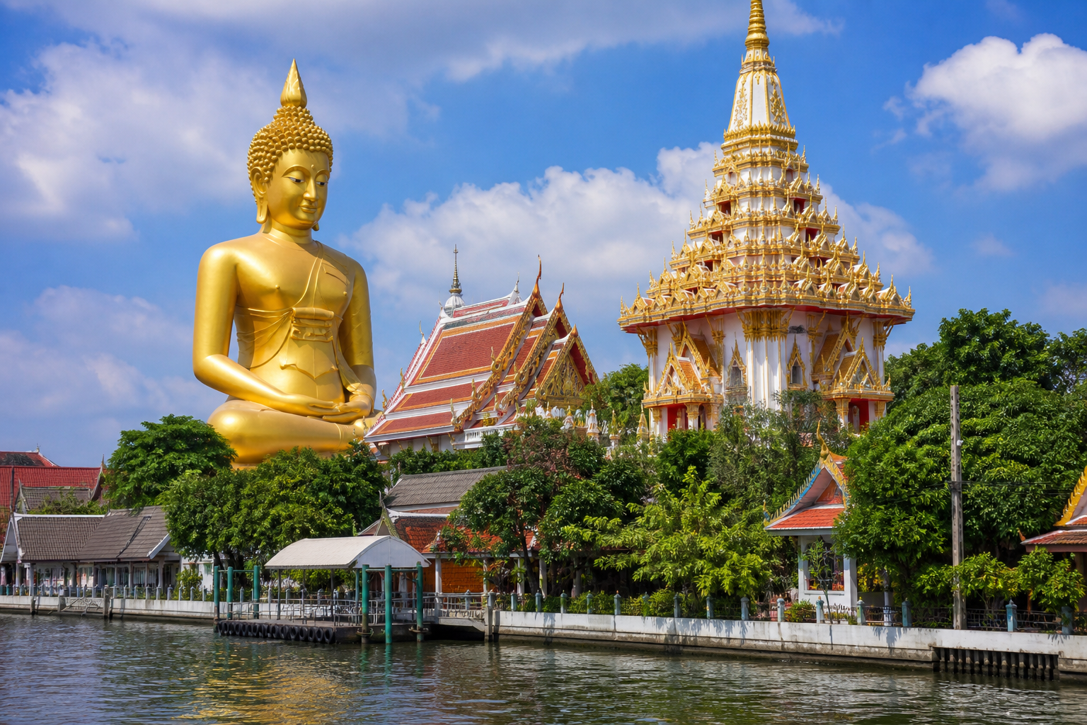 Wat Paknam and the Giant Golden Buddha