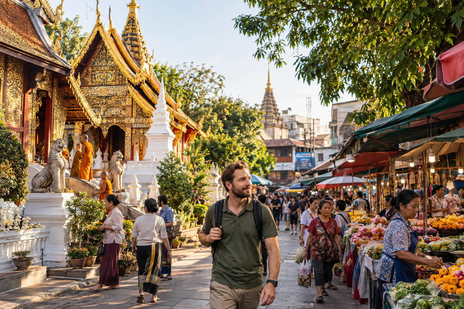 Chiang Mai Temples and Warorot Market