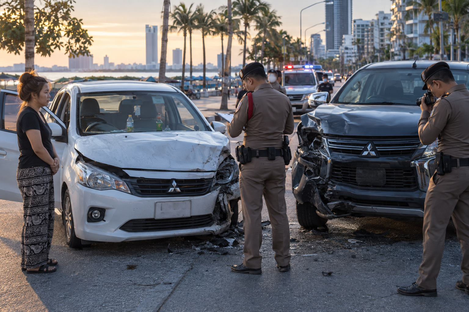Drunk Driver Arrested After Early Morning Pattaya Crash