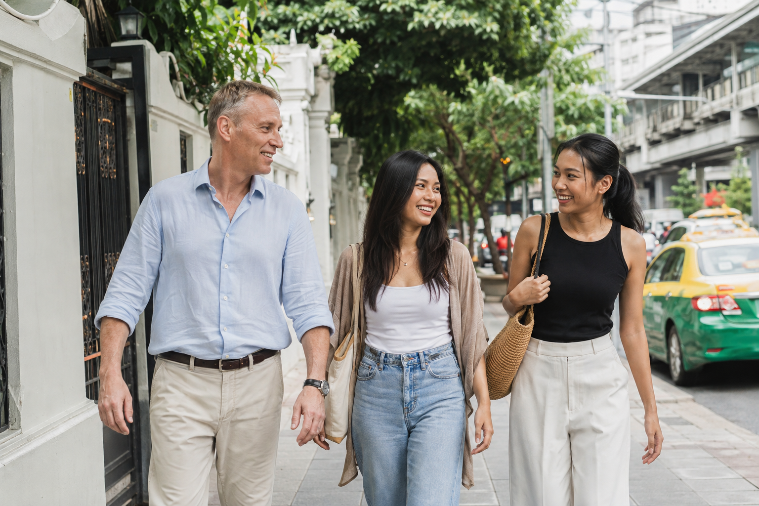 Exploring Bangkok With Her Friend