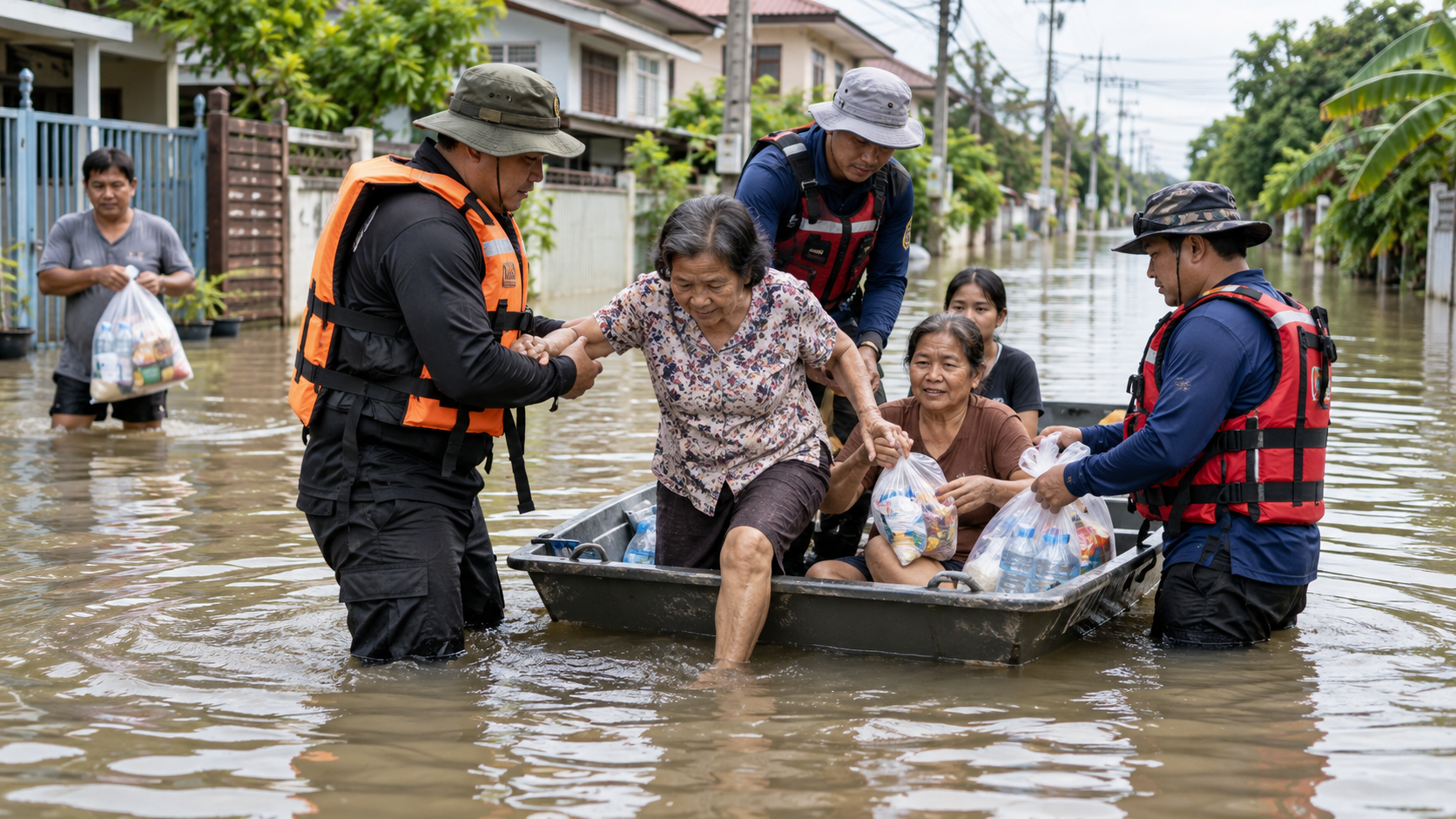 Flood Rescue and Community Help in Lat Krabang