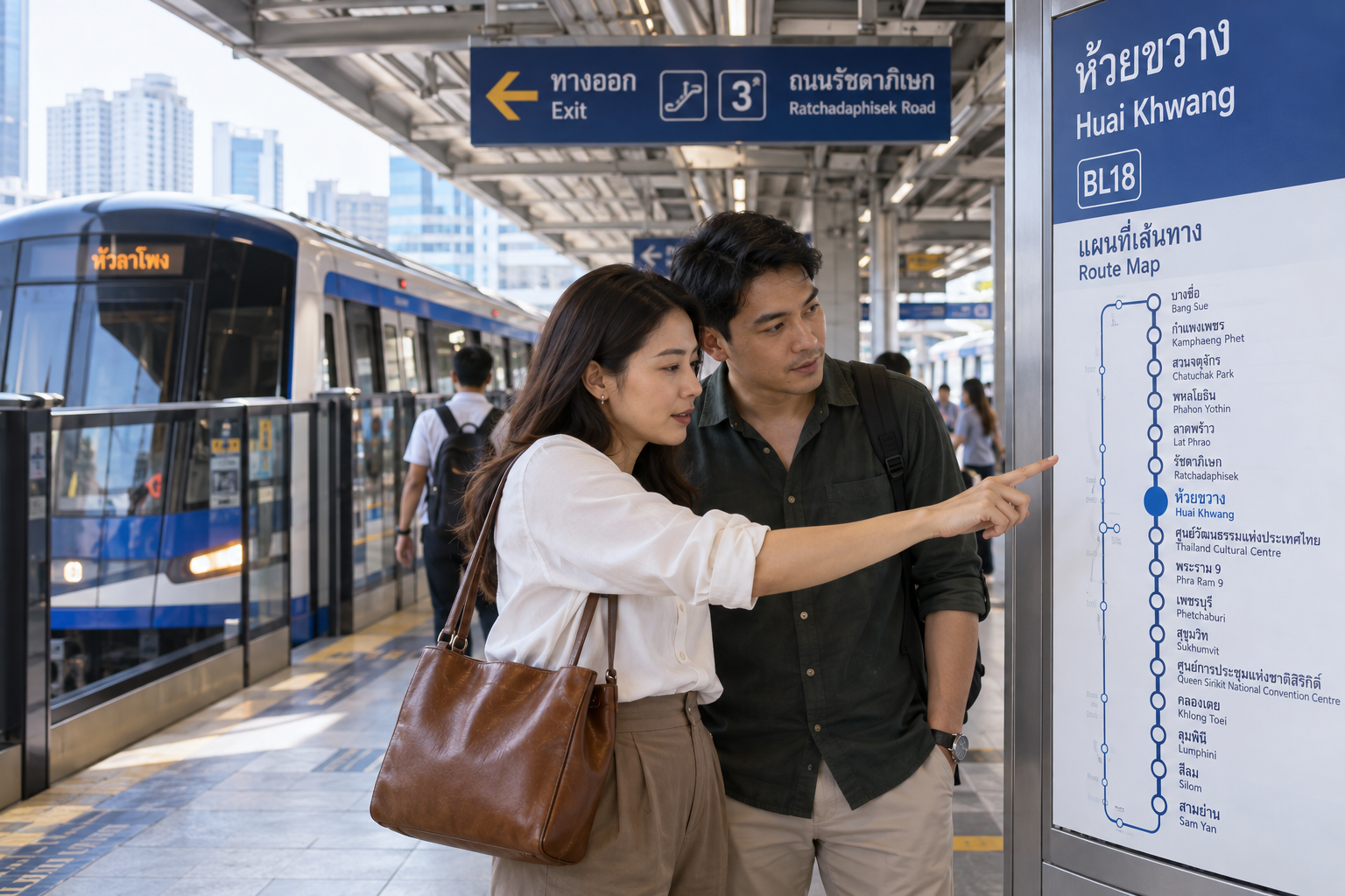 Huai Khwang and the MRT Blue Line