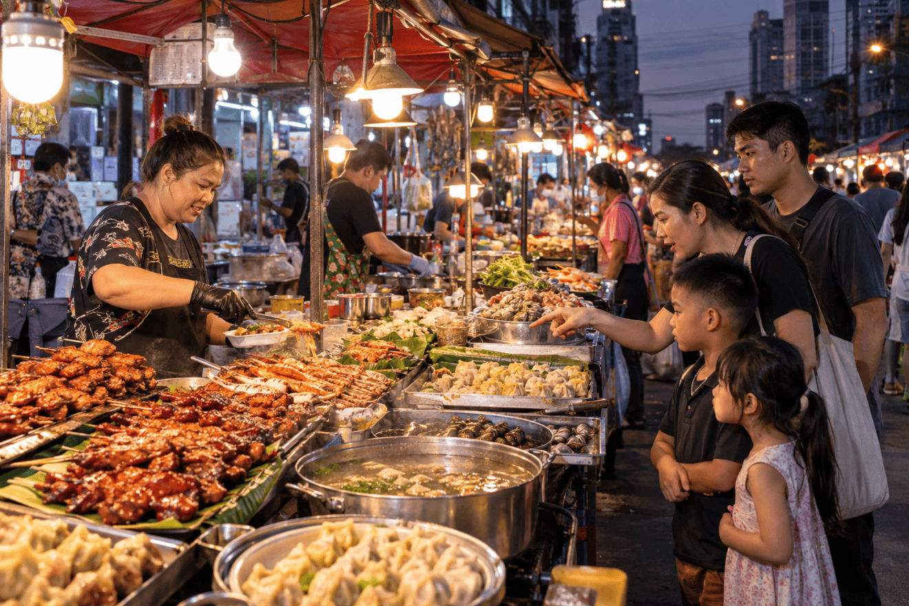 Huai Khwang Night Market and Street Food