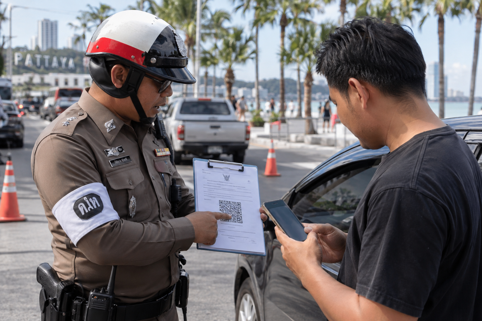 Pattaya Introduces QR Code Traffic Fine Payments
