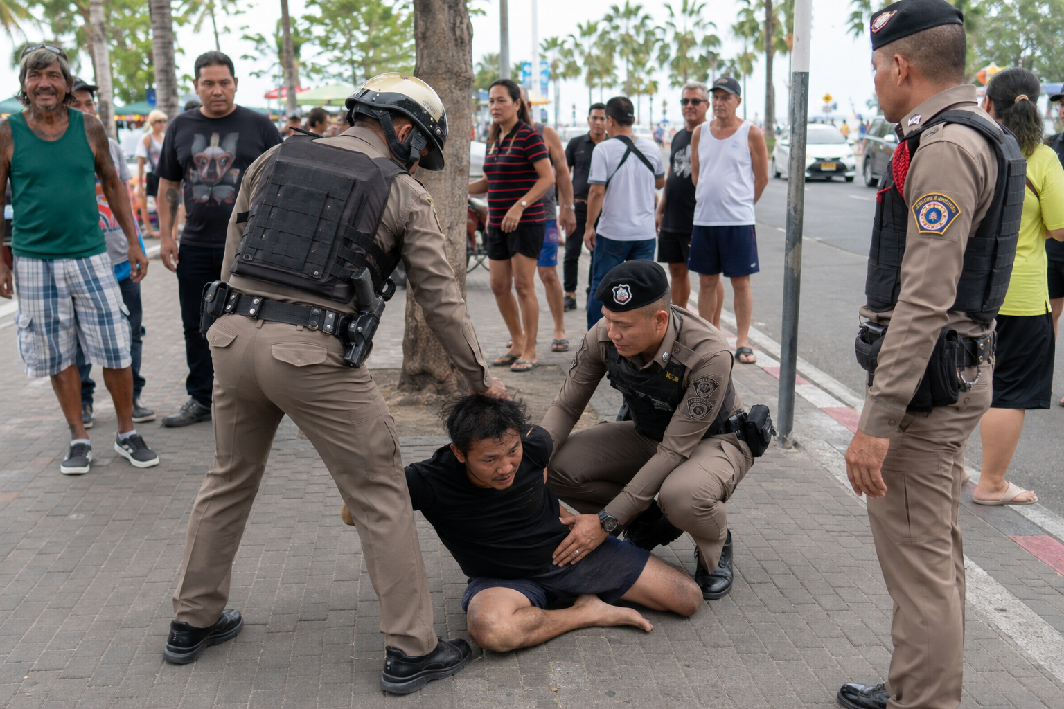Police Pursue and Detain the Suspect
