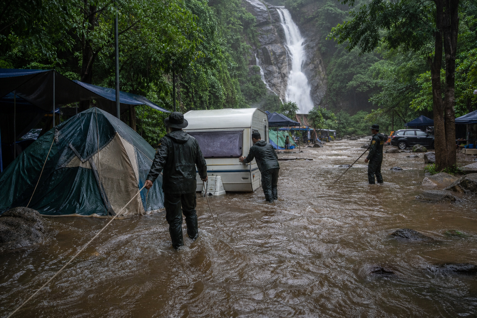 Saraburi Flooding Forces Parks and Waterfalls to Close