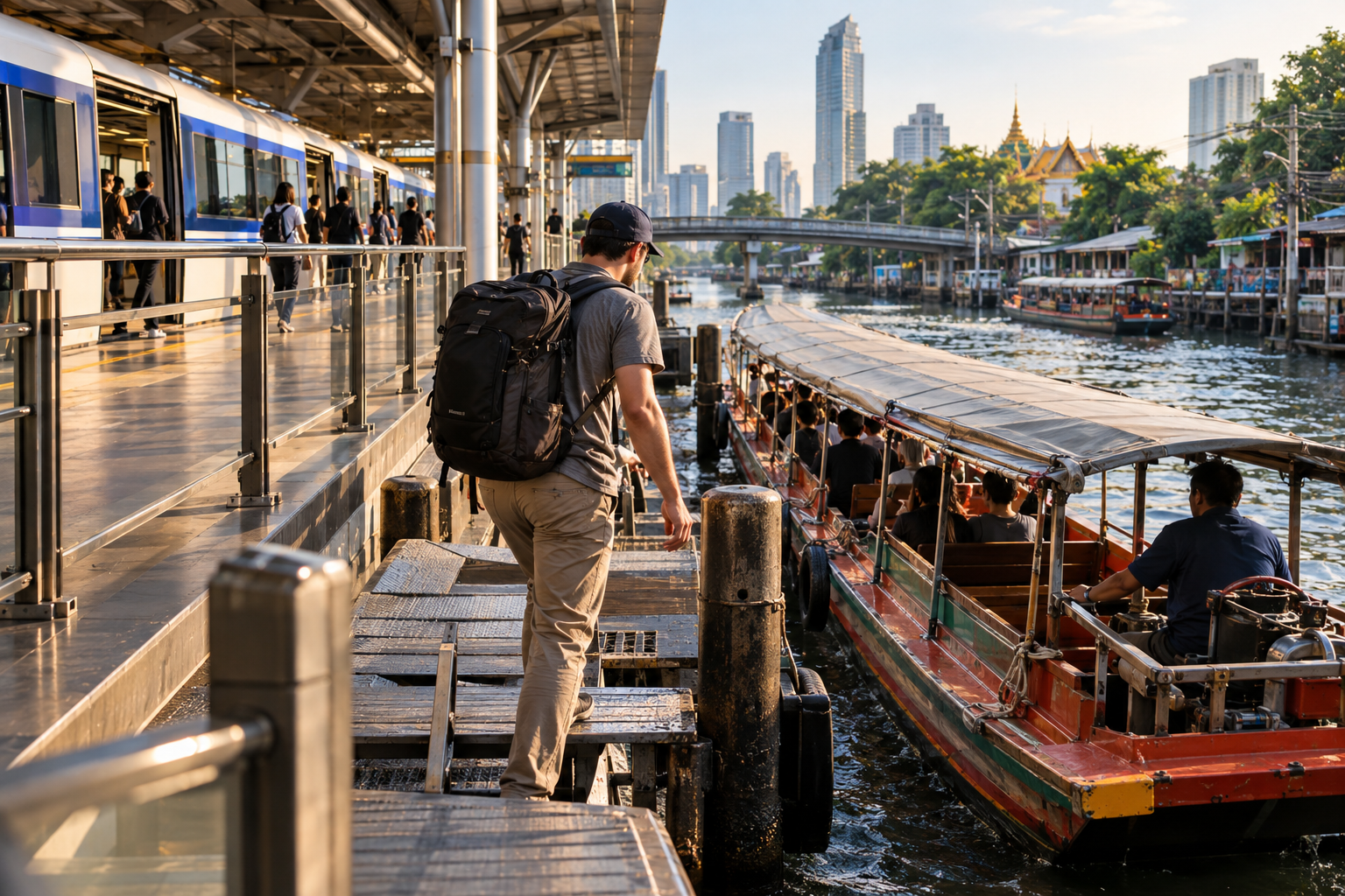 Suvarnabhumi Airport, Airport Rail Link and Canal Boat