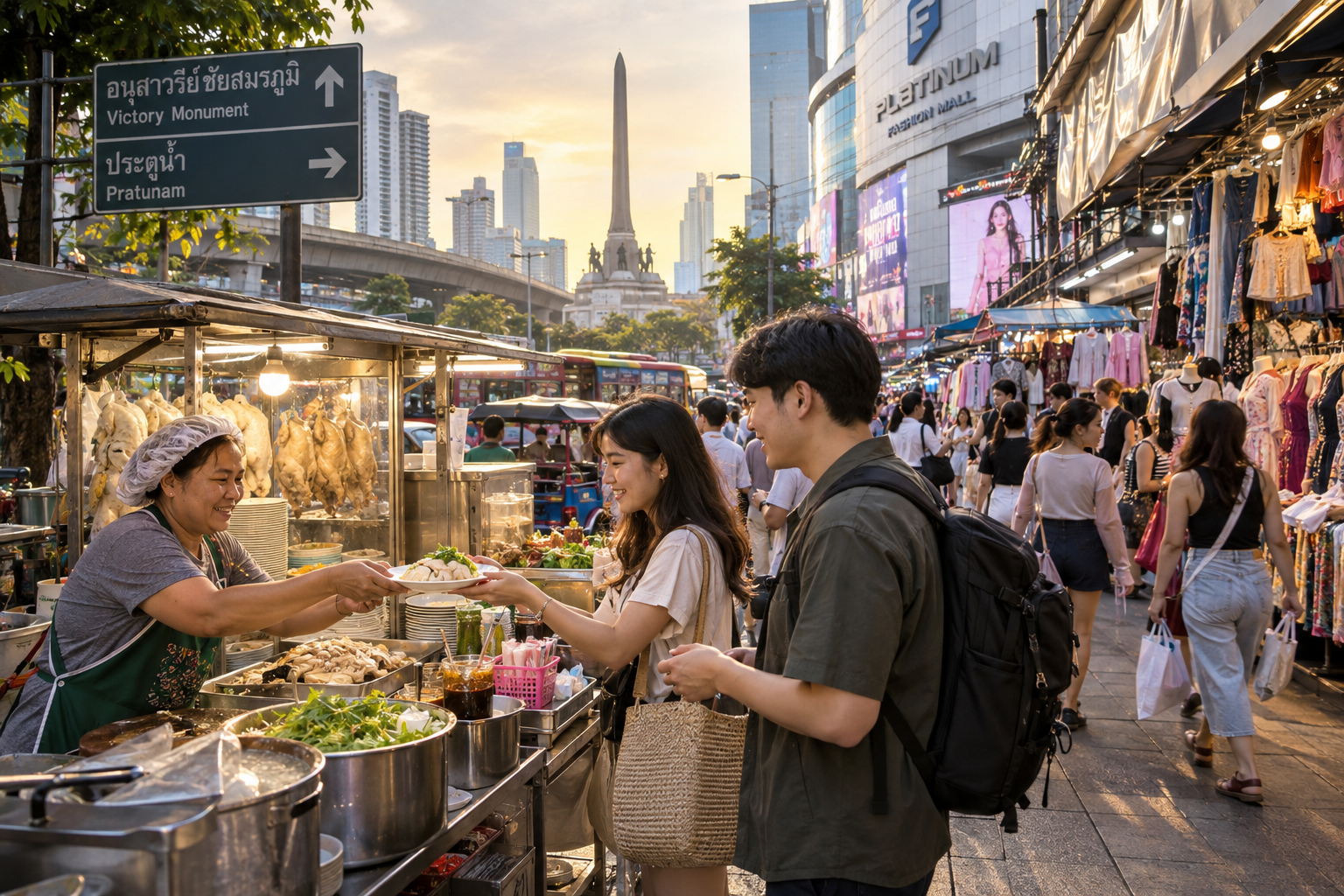 Victory Monument Street Food and Shopping