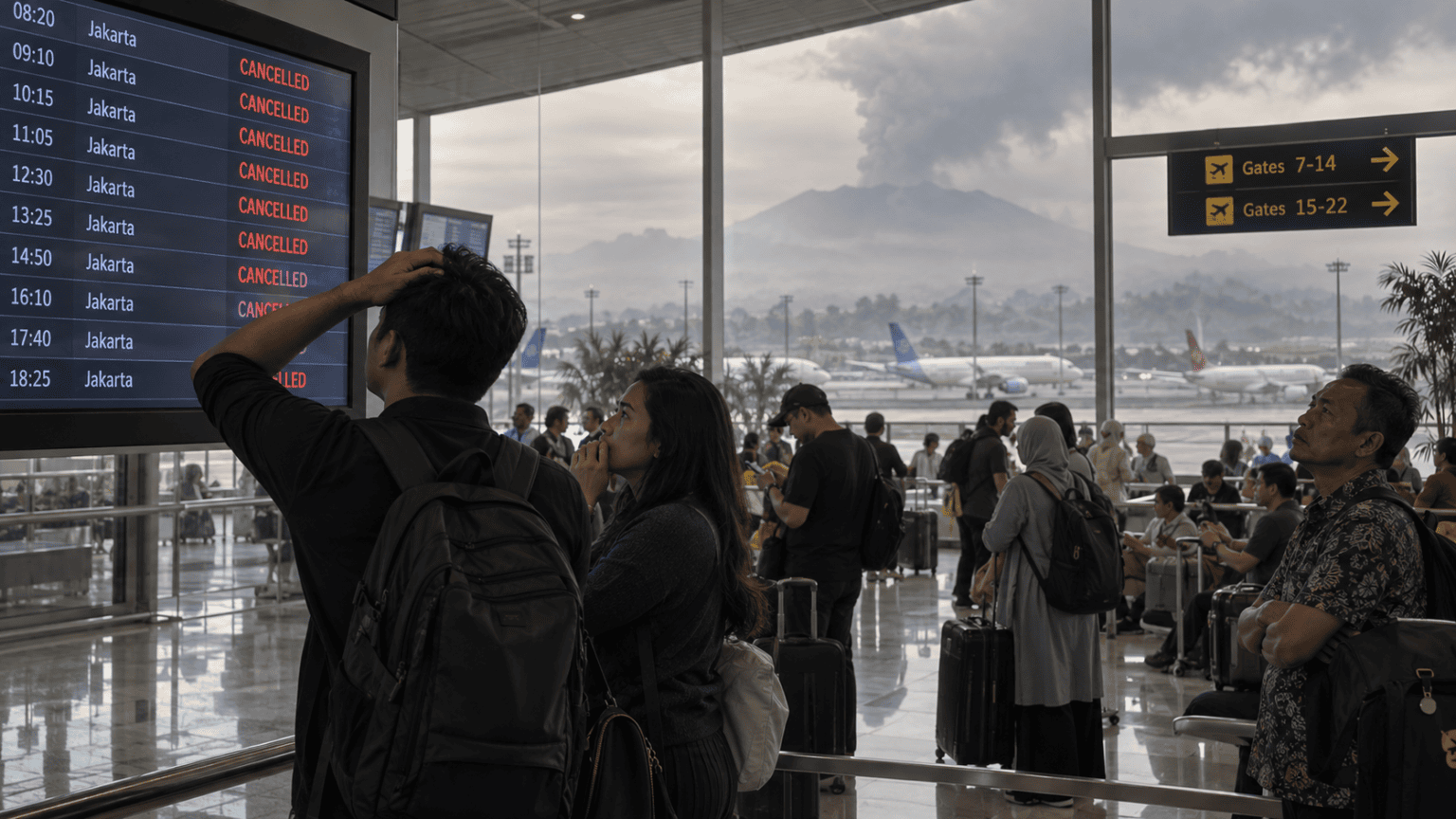 Volcanic Ash Grounds Flights to Jakarta