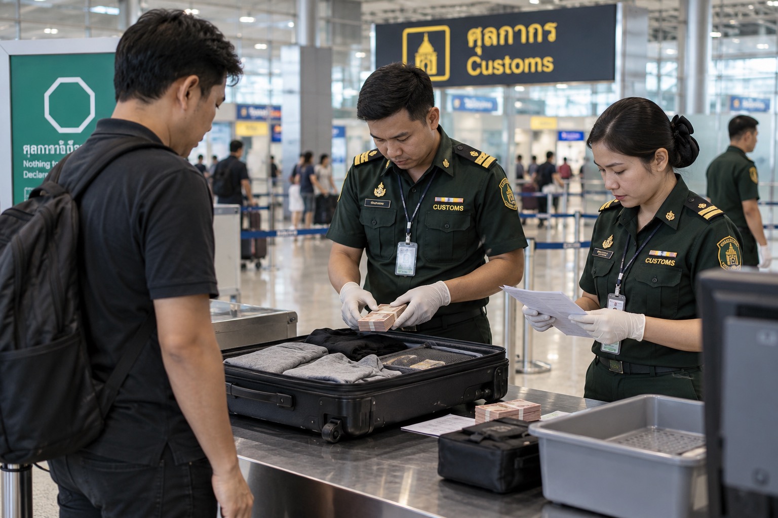Suvarnabhumi Customs Currency Screening